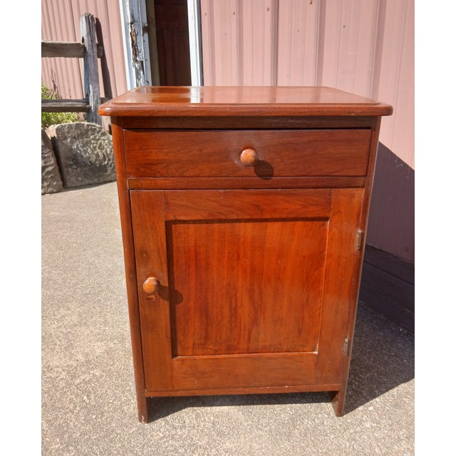 Antique Walnut One Door Wash Stand Commode With Drawer 1870s For Sale In Cleveland - Image 6 of 12