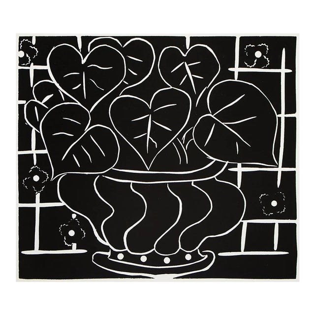 1990 After Henri Matisse, "Begonia Basket" Black and White Print For Sale