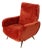 Mid-Century Modern Italian Reclining Armchair in Red Velvet, 1950s For Sale