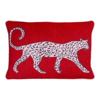 Luke Edward Hall for the Rug Company Leopard Ruby Cushion For Sale