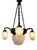 Art Deco Brass and Frosted Pressed Glass Chandelier, 1920s For Sale