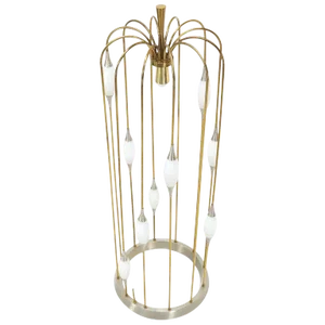 Large Waterfall Brass Floor Lamp Light Fixture