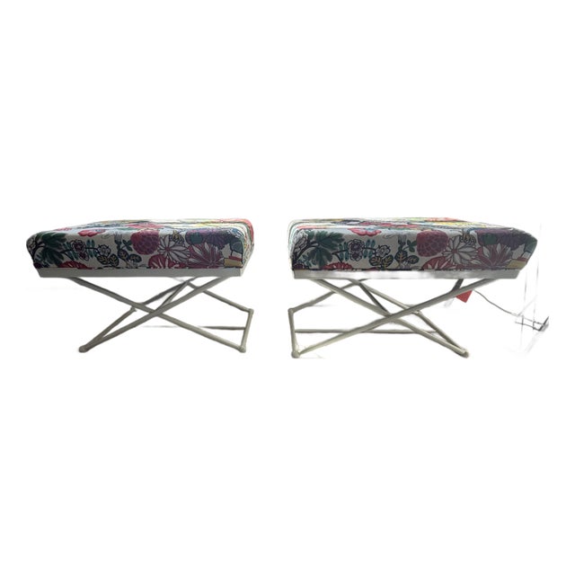 Matching Schumacher Dragon Fabric Bench Seats For Sale