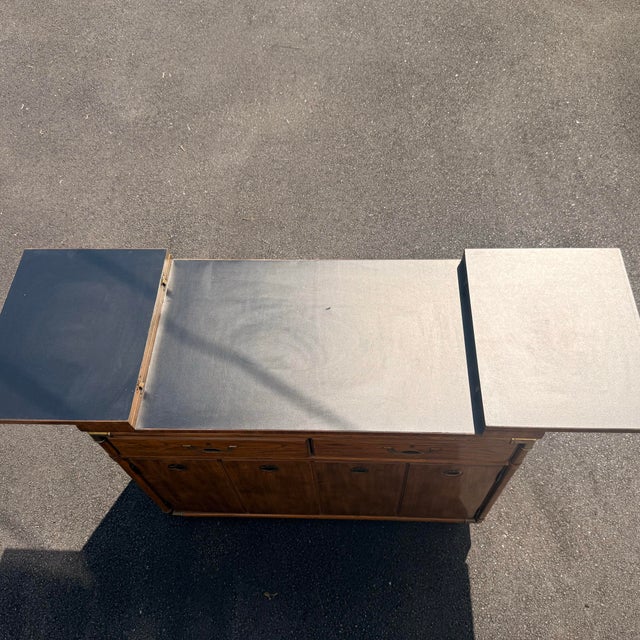 Campaign Vintage Drexel Heritage Accolade II Expandable Buffet Server For Sale - Image 3 of 7
