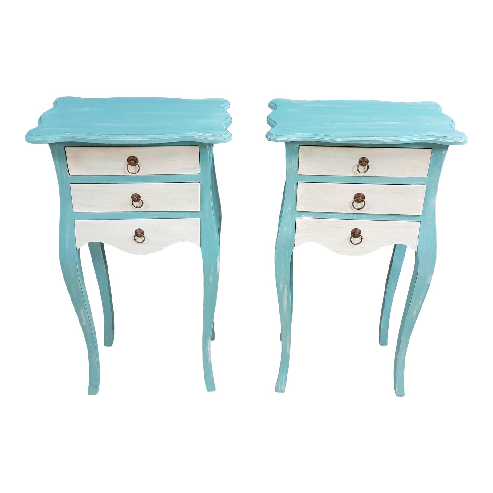 French Shabby Chic Bedside Tables Set of 2 Chairish