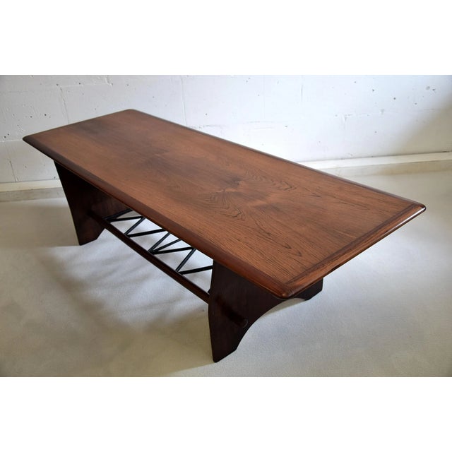 Black Mid-Century French Rosewood 2-Tier Coffee Table, 1958 For Sale - Image 8 of 11