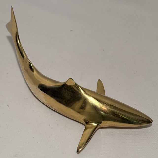 Mid-Century Modern Solid Brass Shark Paper Weight For Sale In Mobile - Image 6 of 9