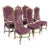 Vintage Set of 6 Upholstered Dining Chairs With Village Scene For Sale