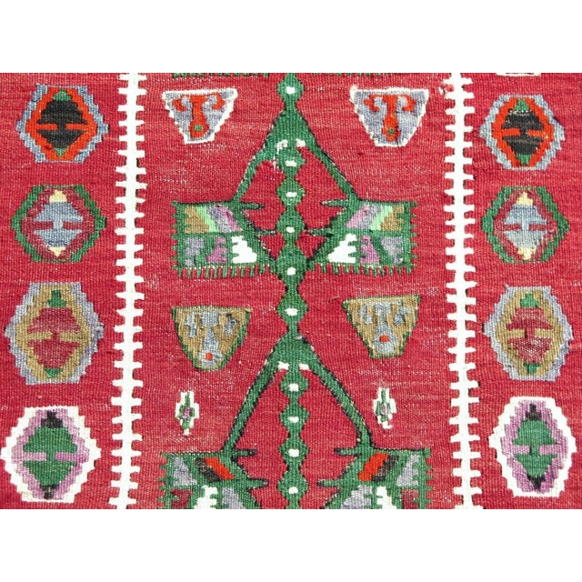 Traditional 1960s Vintage Turkish Handmade Kilim Rug - 31"x61" For Sale - Image 3 of 10