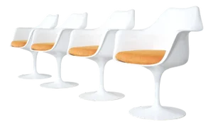 Tulip Non Pivoting Armchairs by Eero Saarinen for Knoll International, 1960s, Set of 4