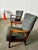Armchairs manufactured in Denmark in the 1970s, with a teak wood frame and gray fabric upholstery. Dimensions: seat height...