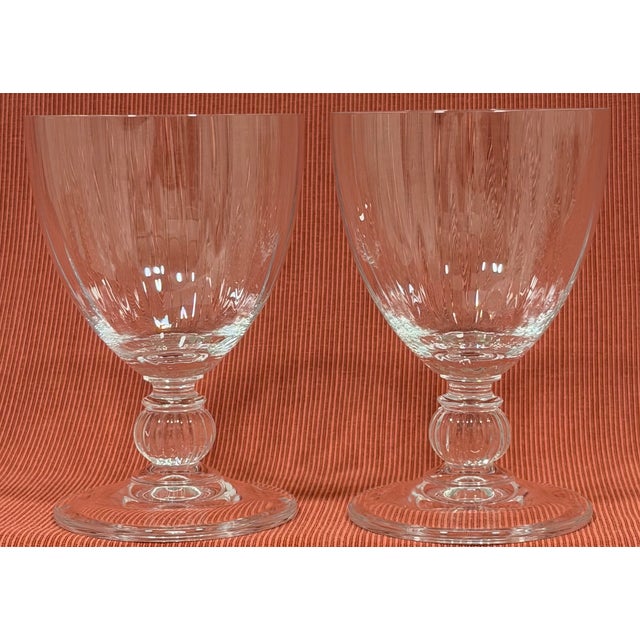 Vintage Crystal Fluted Wine Goblets - Set of 9 For Sale - Image 10 of 18