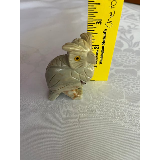 Stone 2000s Hand-Carved Marble Owl Figurine, Peru For Sale - Image 7 of 11