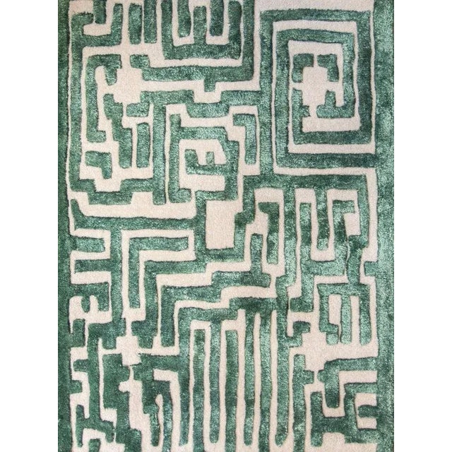 Theseus Hand-Tufted Maze Rug, Boxwood Green, 2.5x8 | Chairish
