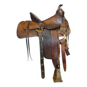 Vintage 1920s American Western Saddle H.H.Heiser