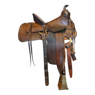 Vintage Western Saddle HHHeiser Est 1920s For Sale