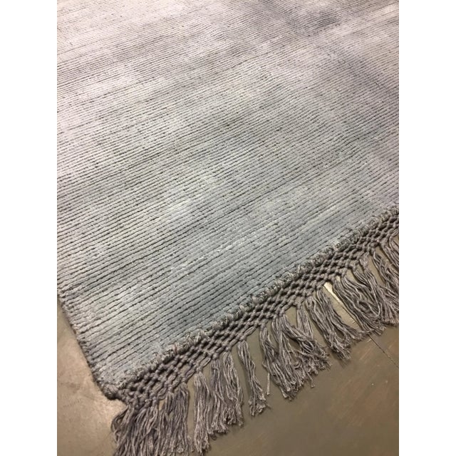 2010s 2010s Contemporary Simplicity Aqua/Silver Rug - 6'9" X 10' For Sale - Image 5 of 8