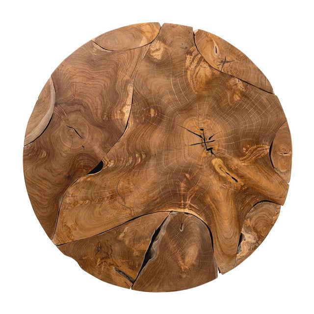 Teak Fragment Round Coffee Table For Sale - Image 4 of 7