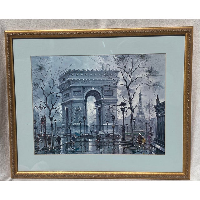 Maurice Legendre, French Impressionist Artist, Vintage Print of Paris Arc de Triomphe. Simple, exquisite and eloquently...