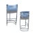 Pair of barrel back counter height, stools upholstered in performance velvet that can be scrubbed. The back are modern...