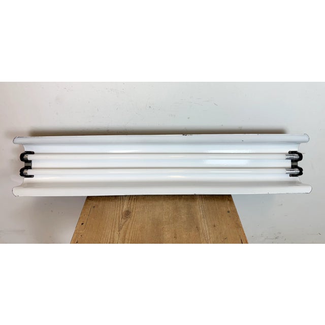 Industrial Grey Enamel Hanging Tube Light from Elektrosvit, 1960s For Sale - Image 12 of 18