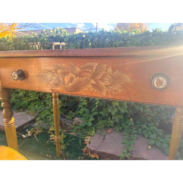 Wood Lambert Hitchcock Vintage Federal Style Writing Desk/Dressing Table- Original Paint - Set of 2 For Sale - Image 7 of 10