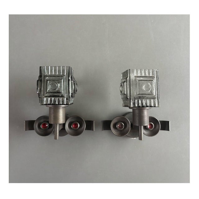 Brutalist Wall Lamps by Birger Hammerstad, 1960s, Set of 2 For Sale - Image 11 of 12