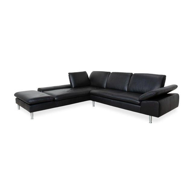 Black Loop Corner Sofa in Black Leather from Willi Schillig For Sale - Image 8 of 18