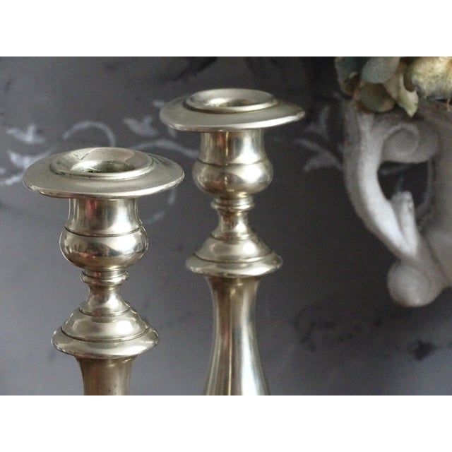 BMF Nagel 1870s Pair Antique Bmf Candlesticks Nickel Silver For Sale - Image 4 of 12