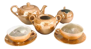 Vintage Lusterware Tea Serving 8 Pcs Set