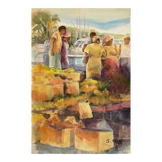 1987 Southern Coastal Painting Jackie Flood For Sale