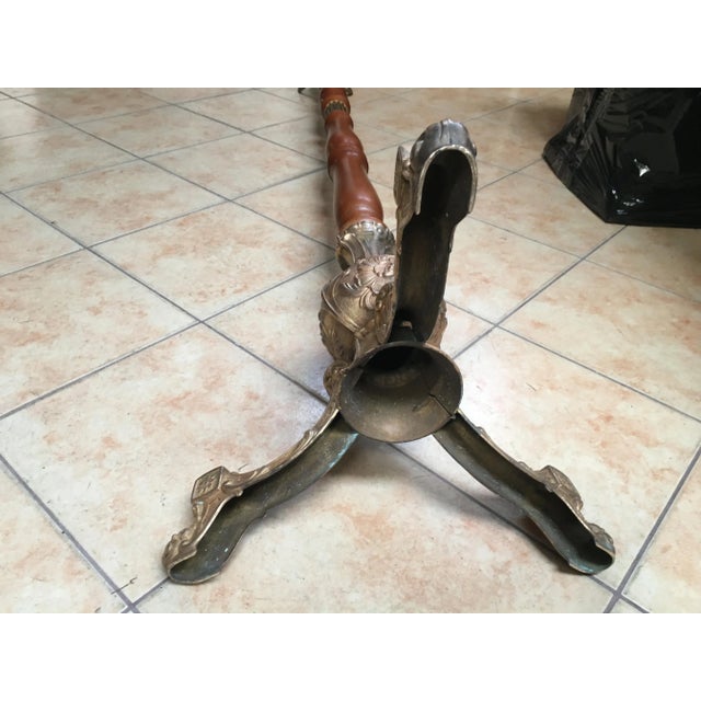 Brass & Wood Coat Stand, 1950s For Sale - Image 9 of 18