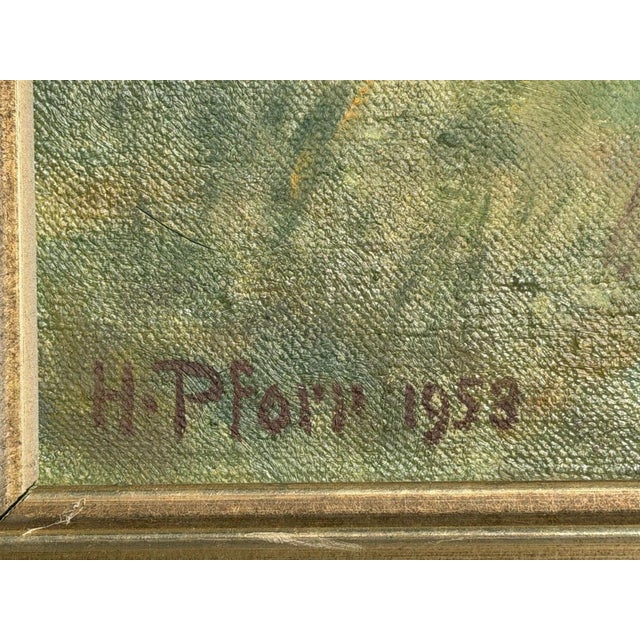 Piet Hein Eek Heinrich Pforr, View of Meißner into the Werra Valley, Oil Painting on Canvas For Sale - Image 4 of 13
