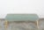 Green Linen Bench on Tapered Wood Legs For Sale - Image 4 of 6