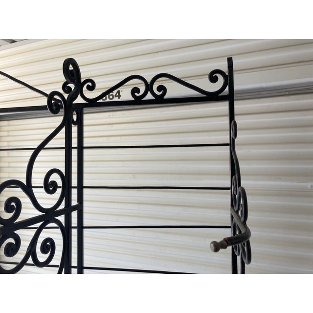 Ebony Antique French Bakers Rack Brass and Iron Multiple Shelves For Sale - Image 8 of 11