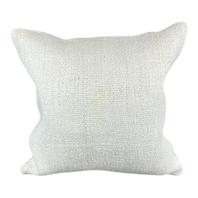 20 x 20 Hemp Pillow Turkish Cushion Natural Grayish White Pillow Cushion Cover For Sale