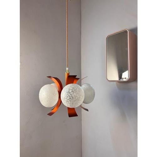 White and Orange Chandelier by Richard Essig For Sale - Image 6 of 11