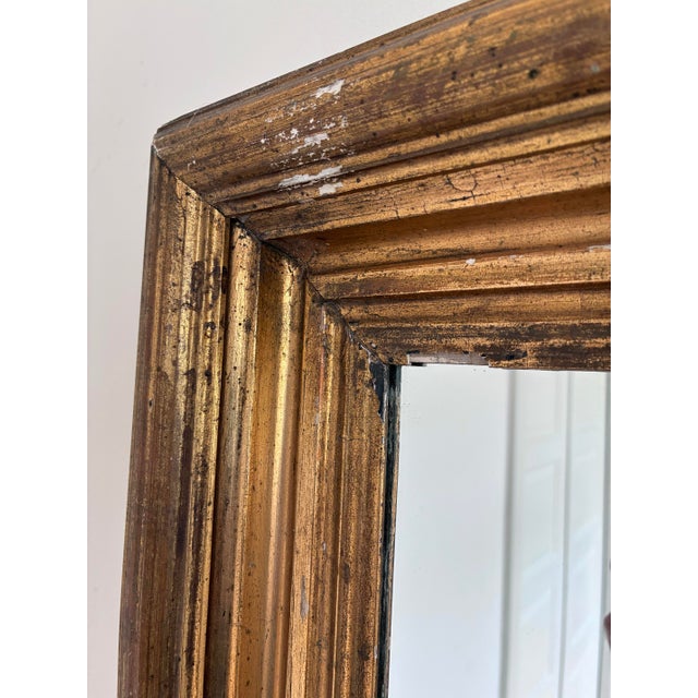 Late 19th Century Antique French Giltwood Wall Mirror in Gold For Sale - Image 5 of 10