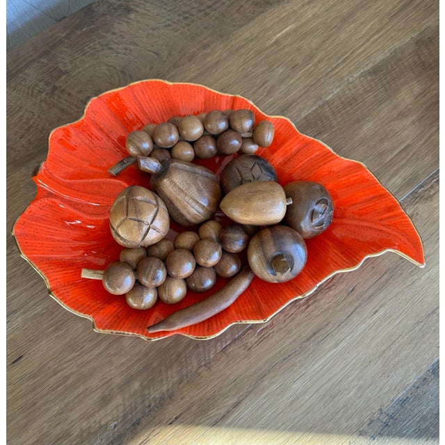 Mid Century Modern Wood Carved Fruit- Set of 9 For Sale - Image 4 of 11