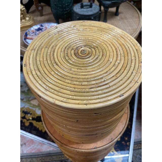 Decorative Nestin Basket in Pencil Bamboo Italy, 1960s For Sale - Image 11 of 12