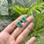 Art Deco 4.39ct Zambian Emerald Solitaire Stud Earrings With Diamonds in 14k Solid Gold- A Pair For Sale - Image 3 of 16