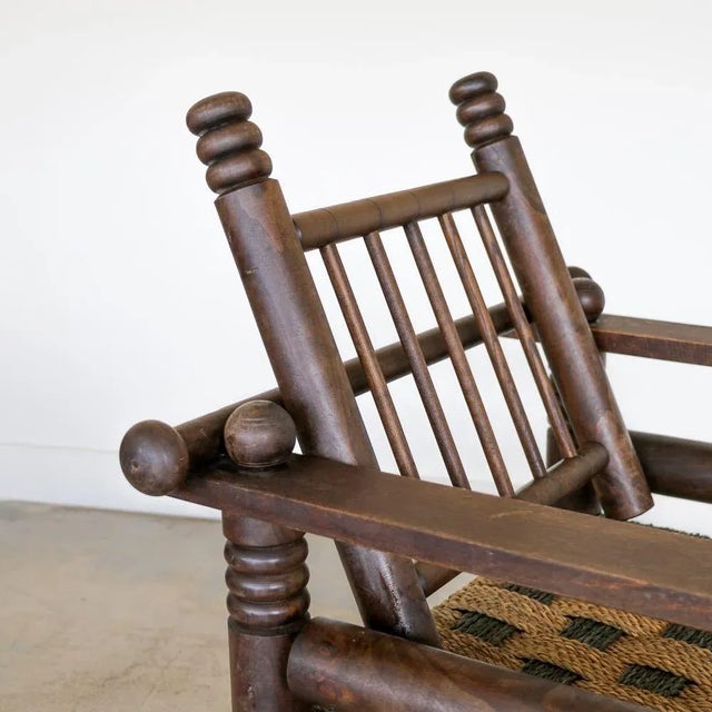 Pair of 1940s Oak and Woven Lounge Chairs by Charles Dudouyt For Sale - Image 9 of 12