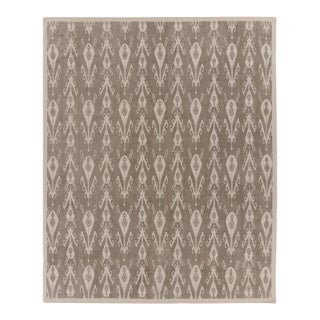 Oversized Contemporary Flatweave Ikat Cotton Dhurrie Rug by Rug & Kilim, India For Sale