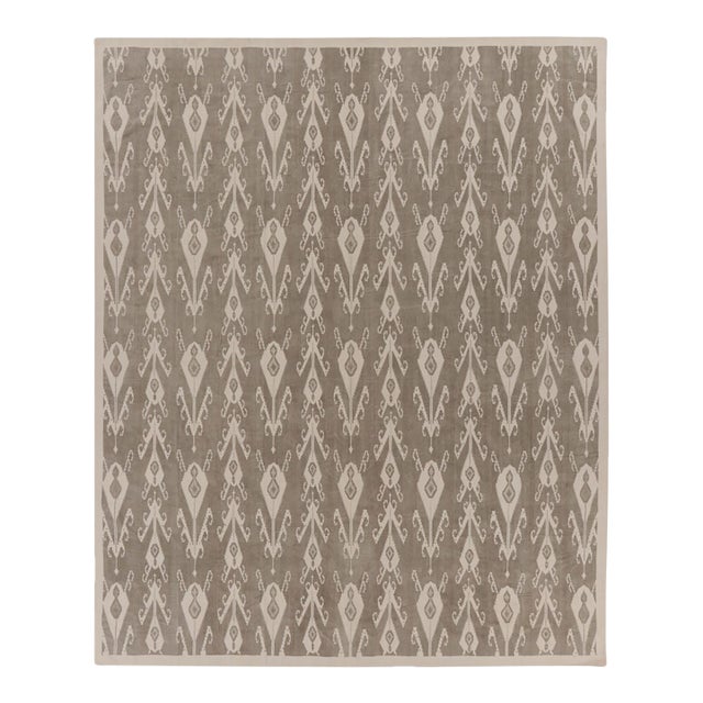 Oversized Contemporary Flatweave Ikat Cotton Dhurrie Rug by Rug & Kilim, India For Sale