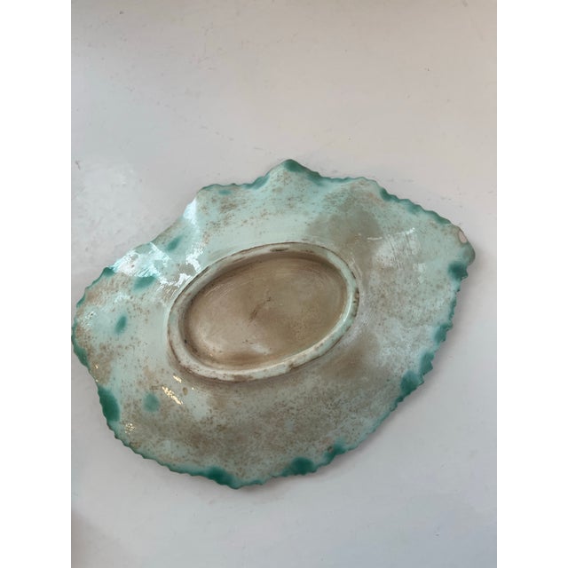 Ceramic 1930s 3 Victorian Majolica Leaf Form Ceramic Dishes or Ashtrays For Sale - Image 7 of 7