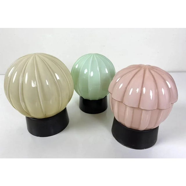 Art Deco Ceiling Lamps from Thabur, 1920s, Set of 3 For Sale - Image 4 of 15