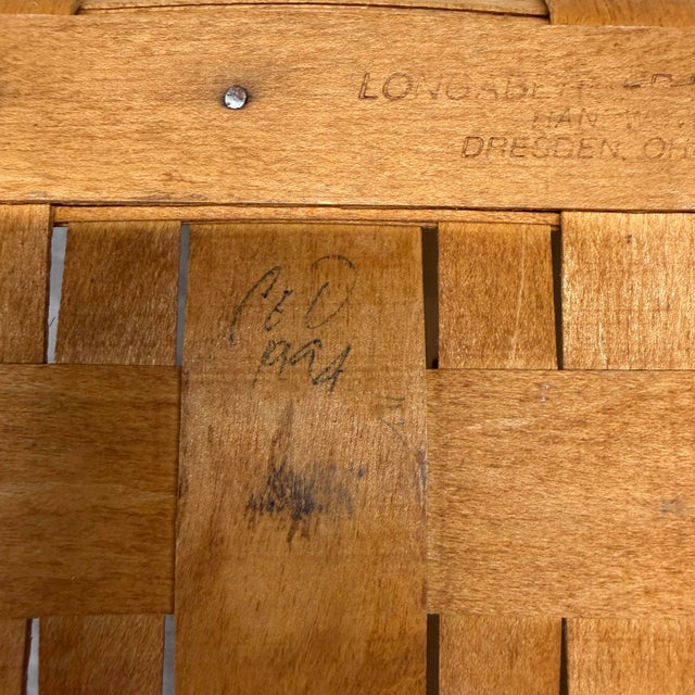 1990s Longaberger Divided Bread Cracker Basket For Sale - Image 5 of 6