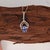 Modern Tanzanite Pendant With Natural Diamonds in Solid 14k Dual Tone Gold Oval 6x4mm For Sale - Image 3 of 6