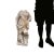 Soft stone sculpture depicting a standing, headless figure in a long, draped garment. Some chips, wear, and wear....