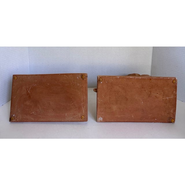 Pair of Vintage Italian Reclining Nude Figural Bookends in Terracotta Finish For Sale - Image 15 of 16